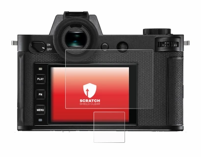 Immagine del dispositivo Leica SL2-S con un'ampia varietà di protezioni per lo schermo.