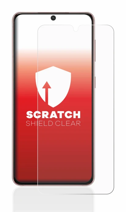 Immagine del dispositivo Samsung Galaxy S21 con un'ampia varietà di protezioni per lo schermo.