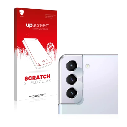 Parte frontale di una confezione del prodotto con il logo del marchio upscreen. Accanto è raffigurato il dispositivo Samsung G