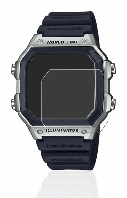 Immagine del dispositivo Casio AE-1200WH con un'ampia varietà di protezioni per lo schermo.