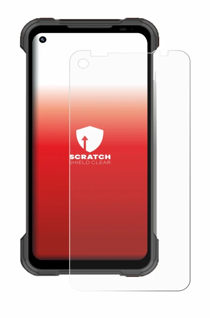 Immagine del dispositivo Doogee S97 Pro con un'ampia varietà di protezioni per lo schermo.