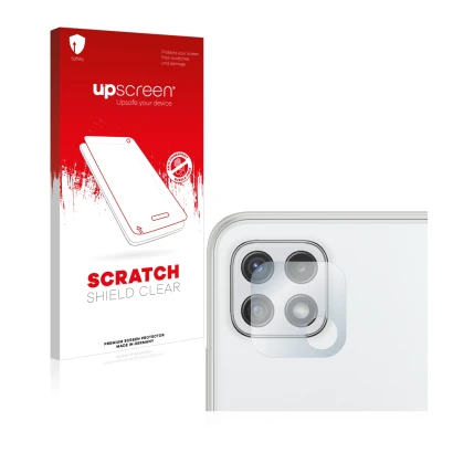 Parte frontale di una confezione del prodotto con il logo del marchio upscreen. Accanto è raffigurato il dispositivo Samsung G