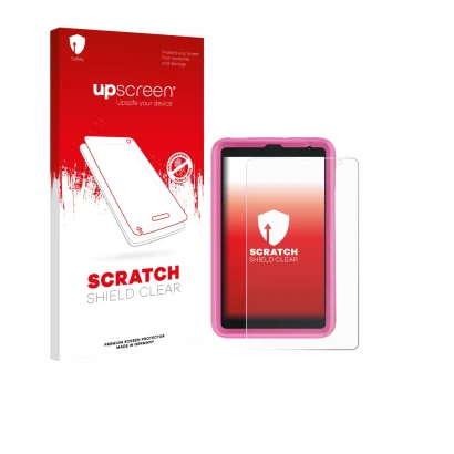 Parte frontale di una confezione del prodotto con il logo del marchio upscreen. Accanto è raffigurato il dispositivo Blackview