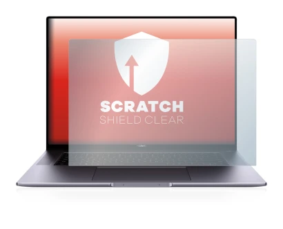 Immagine del dispositivo Huawei MateBook 16 con un'ampia varietà di protezioni per lo schermo.