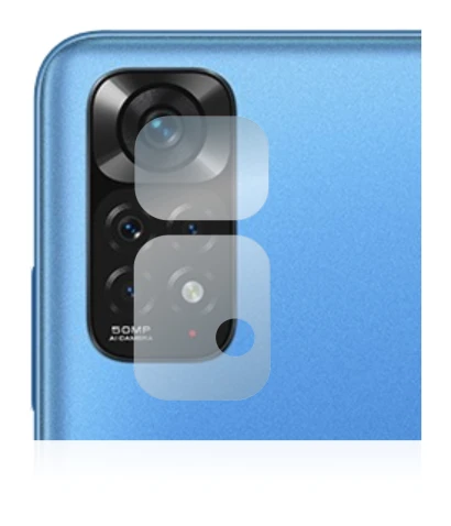 Immagine del dispositivo Xiaomi Redmi Note 11 (SOLO Fotocamera) con un'ampia varietà di protezioni per lo schermo.