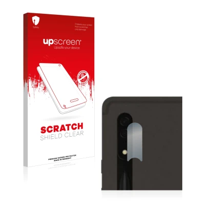 Parte frontale di una confezione del prodotto con il logo del marchio upscreen. Accanto è raffigurato il dispositivo Samsung G