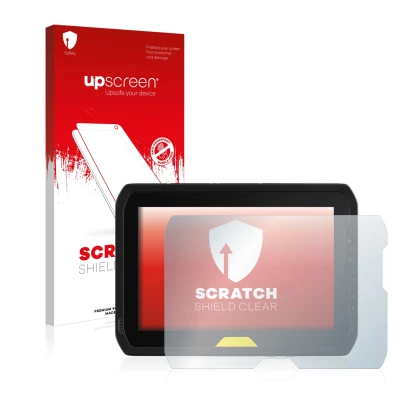 Parte frontale di una confezione del prodotto con il logo del marchio upscreen. Accanto è raffigurato il dispositivo Trimble T