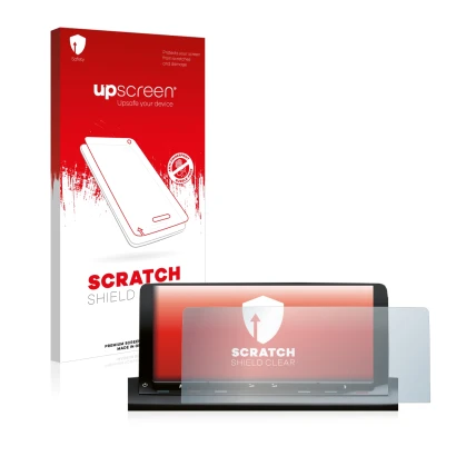 Parte frontale di una confezione del prodotto con il logo del marchio upscreen. Accanto è raffigurato il dispositivo Volkswage