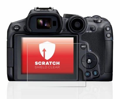 Immagine del dispositivo Canon EOS R7 con un'ampia varietà di protezioni per lo schermo.