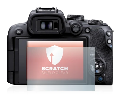 Immagine del dispositivo Canon EOS R10 con un'ampia varietà di protezioni per lo schermo.