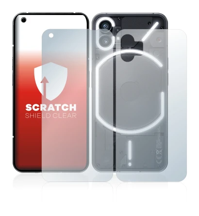 Immagine del dispositivo Nothing Phone (1) (Fronte+Retro) con un'ampia varietà di protezioni per lo schermo.