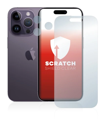 Immagine del dispositivo Apple iPhone 14 Pro (Fronte+Fotocamera) con un'ampia varietà di protezioni per lo schermo.