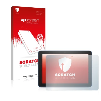 Parte frontale di una confezione del prodotto con il logo del marchio upscreen. Accanto è raffigurato il dispositivo Amazon Fi