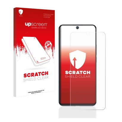 Parte frontale di una confezione del prodotto con il logo del marchio upscreen. Accanto è raffigurato il dispositivo Xiaomi 12
