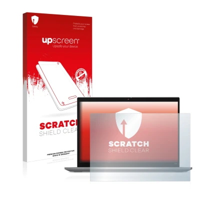 Parte frontale di una confezione del prodotto con il logo del marchio upscreen. Accanto è raffigurato il dispositivo Lenovo Th