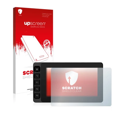 Parte frontale di una confezione del prodotto con il logo del marchio upscreen. Accanto è raffigurato il dispositivo SmallHD U