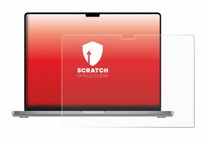 Immagine del dispositivo Apple MacBook Pro 16" 2023 con un'ampia varietà di protezioni per lo schermo.