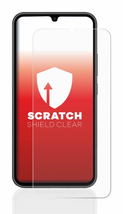 Immagine del dispositivo Samsung Galaxy A34 5G con un'ampia varietà di protezioni per lo schermo.