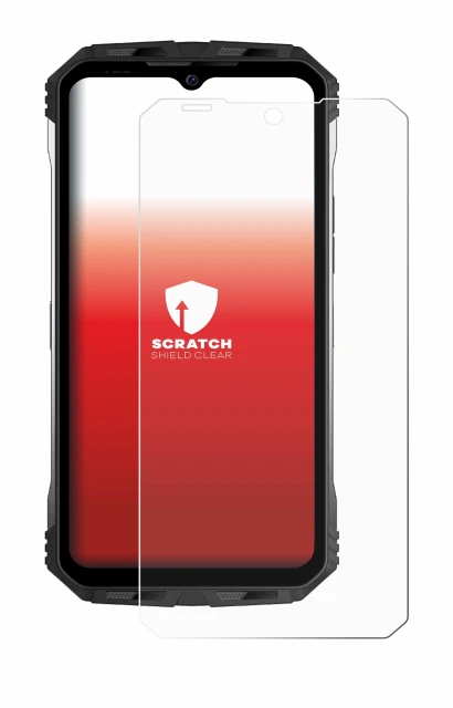 Immagine del dispositivo Doogee S100 con un'ampia varietà di protezioni per lo schermo.