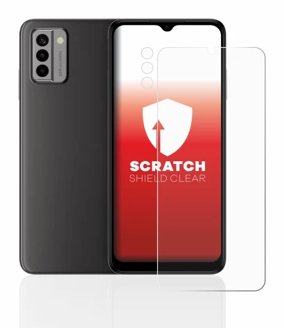 Immagine del dispositivo Nokia G22 (Fronte+Fotocamera) con un'ampia varietà di protezioni per lo schermo.