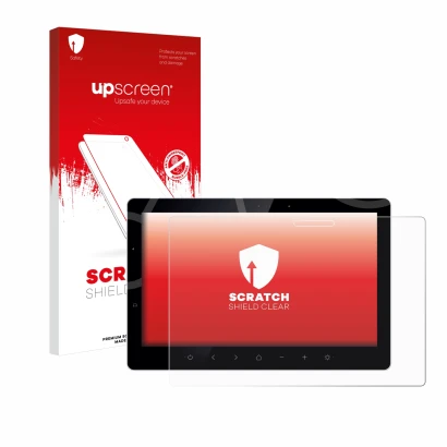 Parte frontale di una confezione del prodotto con il logo del marchio upscreen. Accanto è raffigurato il dispositivo Bewatec .