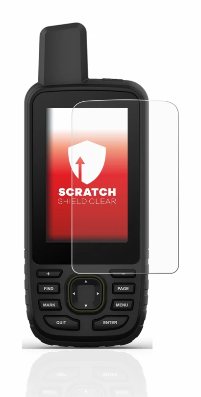 Immagine del dispositivo Garmin GPSMAP 67 con un'ampia varietà di protezioni per lo schermo.
