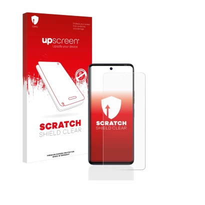 Parte frontale di una confezione del prodotto con il logo del marchio upscreen. Accanto è raffigurato il dispositivo Tecno Cam