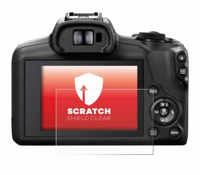 Immagine del dispositivo Canon EOS R100 con un'ampia varietà di protezioni per lo schermo.