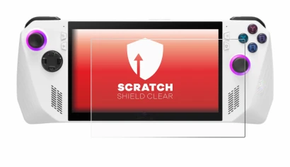 Immagine del dispositivo ASUS ROG Ally (2023) RC71L con un'ampia varietà di protezioni per lo schermo.