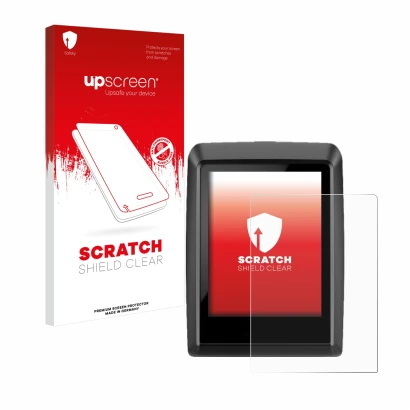 Parte frontale di una confezione del prodotto con il logo del marchio upscreen. Accanto è raffigurato il dispositivo Bosch Kio