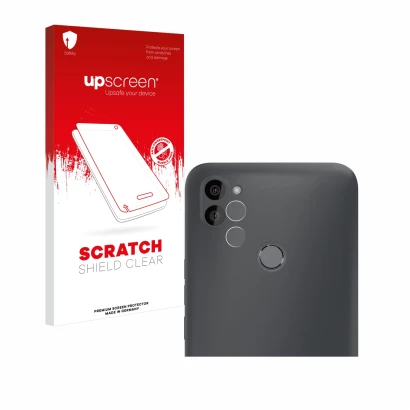 Parte frontale di una confezione del prodotto con il logo del marchio upscreen. Accanto è raffigurato il dispositivo Gigaset G