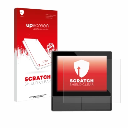 Parte frontale di una confezione del prodotto con il logo del marchio upscreen. Accanto è raffigurato il dispositivo SONOFF NS