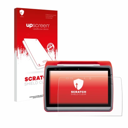 Parte frontale di una confezione del prodotto con il logo del marchio upscreen. Accanto è raffigurato il dispositivo medDV NID