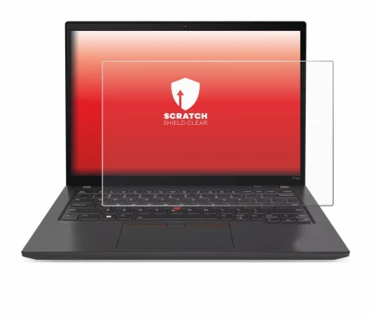 Immagine del dispositivo Lenovo ThinkPad P14s Gen 4 con un'ampia varietà di protezioni per lo schermo.