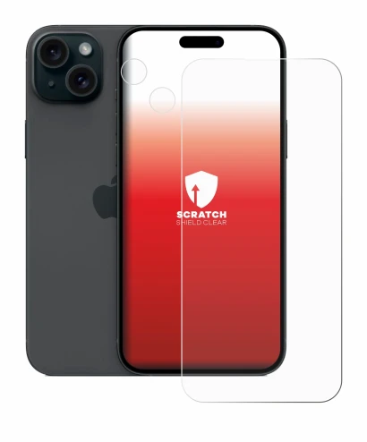 Immagine del dispositivo Apple iPhone 15 Plus (Fronte+Fotocamera) con un'ampia varietà di protezioni per lo schermo.