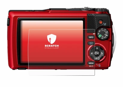 Immagine del dispositivo Olympus OM System Tough TG-7 con un'ampia varietà di protezioni per lo schermo.