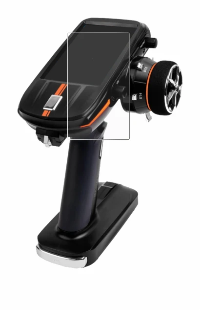 Immagine del dispositivo RadioLink RC8X con un'ampia varietà di protezioni per lo schermo.