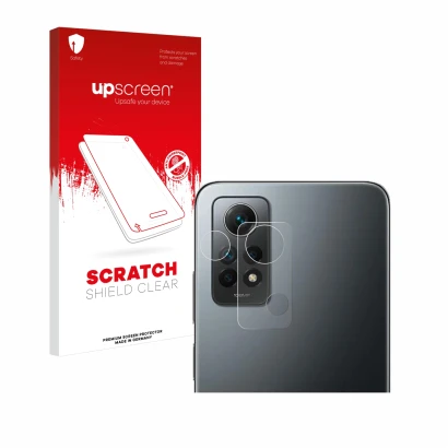 Parte frontale di una confezione del prodotto con il logo del marchio upscreen. Accanto è raffigurato il dispositivo Xiaomi Re