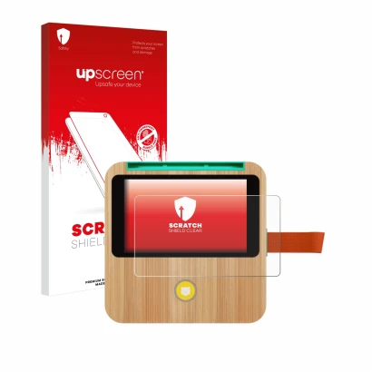 Parte frontale di una confezione del prodotto con il logo del marchio upscreen. Accanto è raffigurato il dispositivo tigerbox