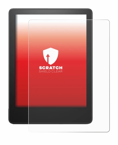 Immagine del dispositivo Amazon Kindle Paperwhite 2023 (11a Gen.) con un'ampia varietà di protezioni per lo schermo.