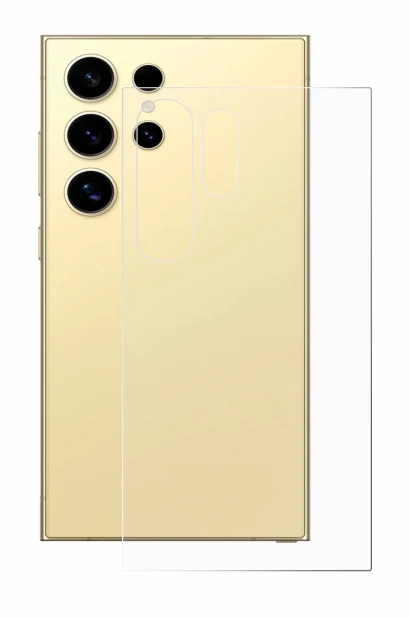 Immagine del dispositivo Samsung Galaxy S24 Ultra (Posteriore) con un'ampia varietà di protezioni per lo schermo.