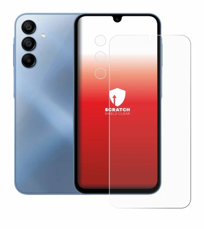 Immagine del dispositivo Samsung Galaxy A15 (Fronte+Fotocamera) con un'ampia varietà di protezioni per lo schermo.