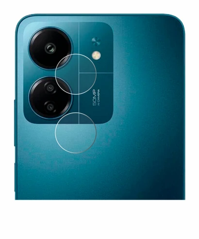Immagine del dispositivo Xiaomi Redmi 13C (SOLO Fotocamera) con un'ampia varietà di protezioni per lo schermo.