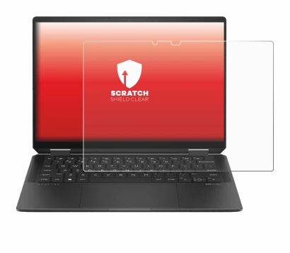 Immagine del dispositivo HP Spectre x360 (14-e) 2024 con un'ampia varietà di protezioni per lo schermo.