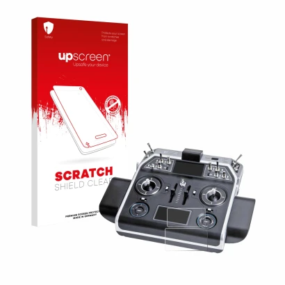 Parte frontale di una confezione del prodotto con il logo del marchio upscreen. Accanto è raffigurato il dispositivo Graupner