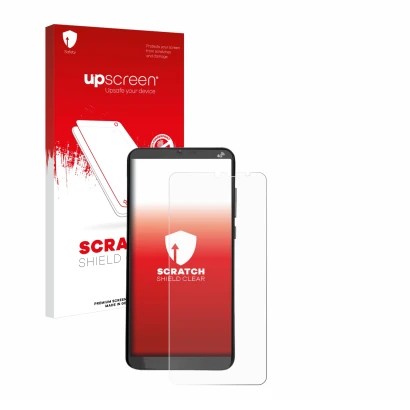 Parte frontale di una confezione del prodotto con il logo del marchio upscreen. Accanto è raffigurato il dispositivo Brondi Am