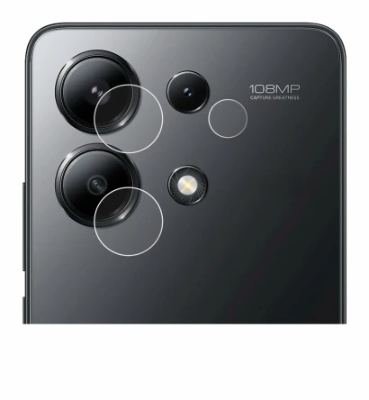 Immagine del dispositivo Xiaomi Redmi Note 13 4G (SOLO Fotocamera) con un'ampia varietà di protezioni per lo schermo.
