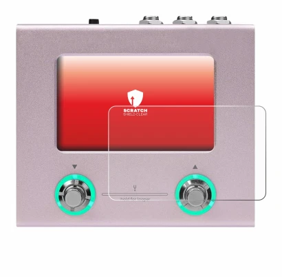 Immagine del dispositivo Hotone Ampero Mini con un'ampia varietà di protezioni per lo schermo.