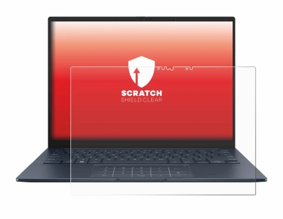 Immagine del dispositivo ASUS ZenBook 14 OLED UX3405 Touch con un'ampia varietà di protezioni per lo schermo.