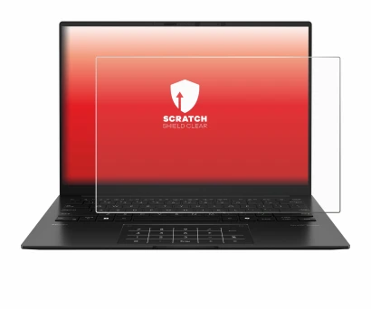 Immagine del dispositivo ASUS ZenBook 14 OLED UM3406 con un'ampia varietà di protezioni per lo schermo.